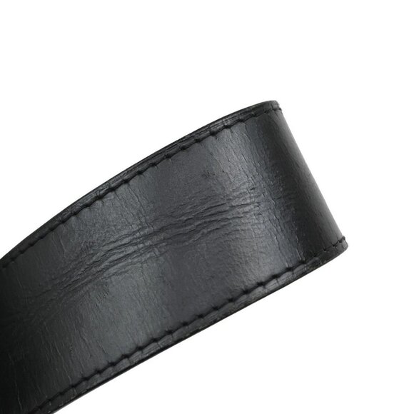 LOUIS VUITTON Logo Ceinture Jeans Belt Leather Black Silver M6812 Spain 67FB829 - Picture 16 of 16
